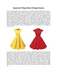 Important Things About Vintage Dresses.docx